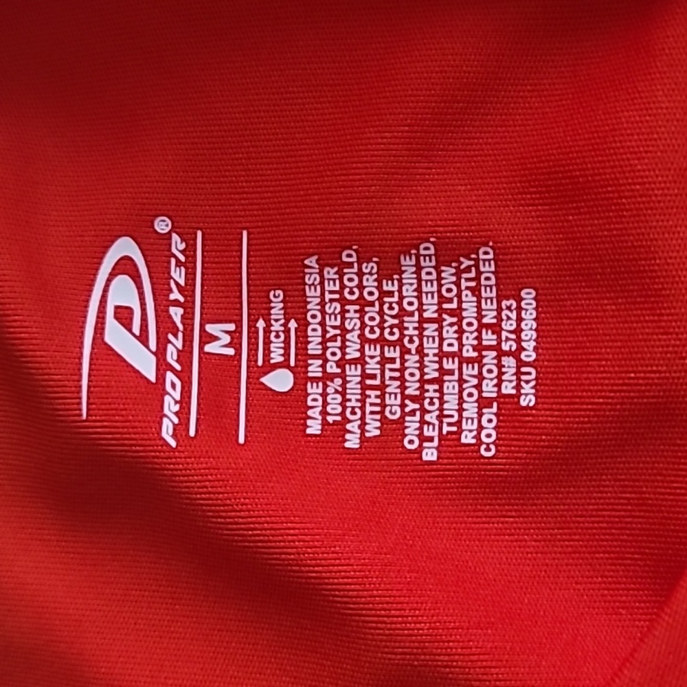 Pro Player Moisture Wicking Performance Tee Shirt Red Medium - Picture 7 of 9